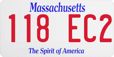 MA license plate 118EC2