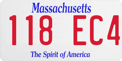 MA license plate 118EC4