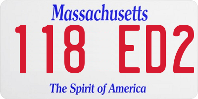 MA license plate 118ED2
