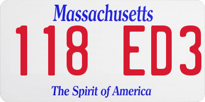 MA license plate 118ED3