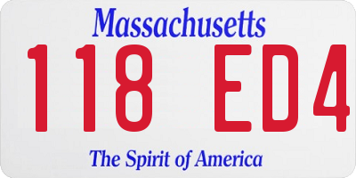 MA license plate 118ED4