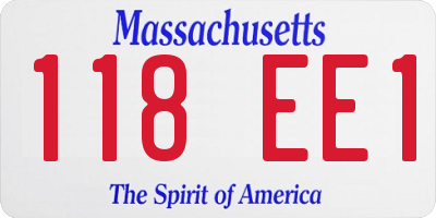 MA license plate 118EE1