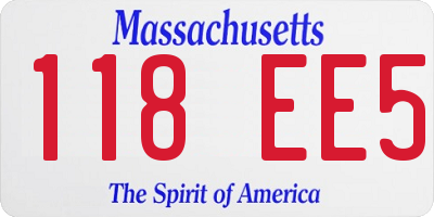 MA license plate 118EE5