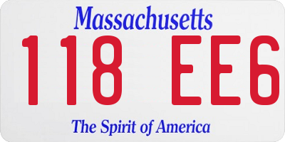 MA license plate 118EE6