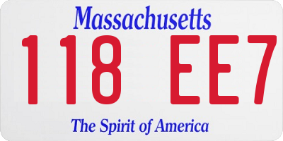 MA license plate 118EE7