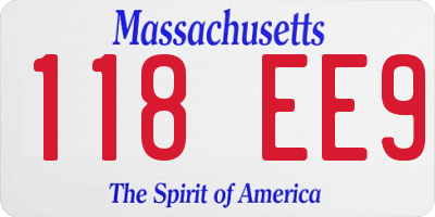 MA license plate 118EE9