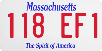 MA license plate 118EF1