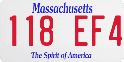 MA license plate 118EF4