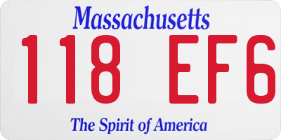 MA license plate 118EF6