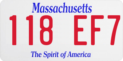 MA license plate 118EF7