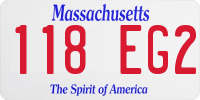 MA license plate 118EG2