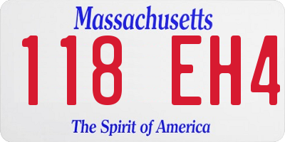 MA license plate 118EH4