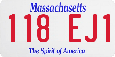 MA license plate 118EJ1