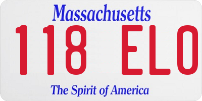 MA license plate 118EL0