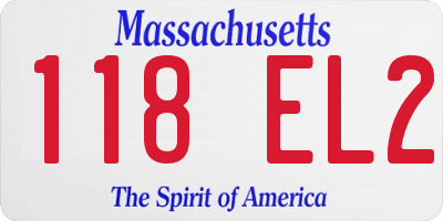 MA license plate 118EL2