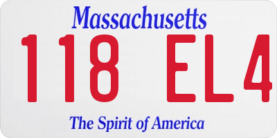 MA license plate 118EL4