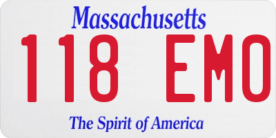 MA license plate 118EM0