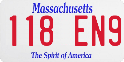 MA license plate 118EN9