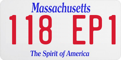 MA license plate 118EP1