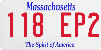 MA license plate 118EP2