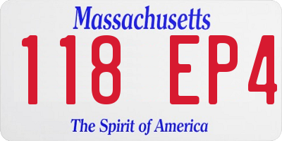 MA license plate 118EP4