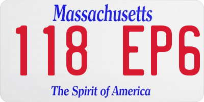 MA license plate 118EP6