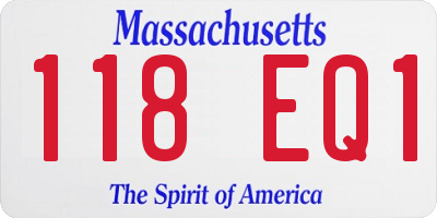 MA license plate 118EQ1