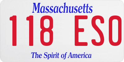 MA license plate 118ES0