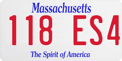 MA license plate 118ES4