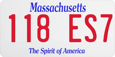 MA license plate 118ES7