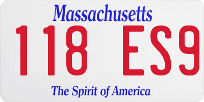 MA license plate 118ES9
