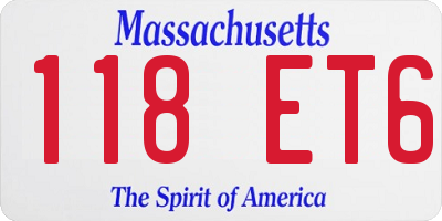 MA license plate 118ET6