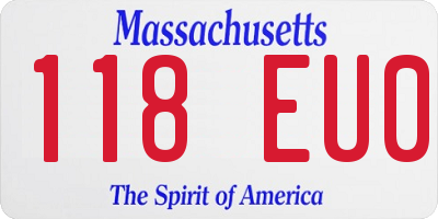 MA license plate 118EU0