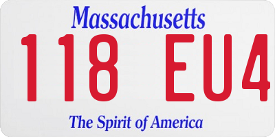 MA license plate 118EU4