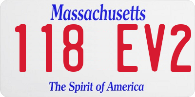 MA license plate 118EV2