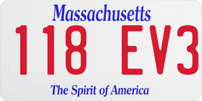 MA license plate 118EV3
