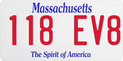 MA license plate 118EV8