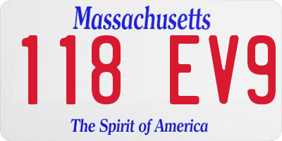 MA license plate 118EV9