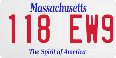MA license plate 118EW9