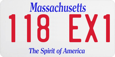 MA license plate 118EX1