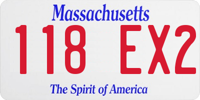 MA license plate 118EX2