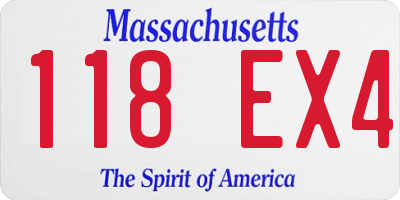 MA license plate 118EX4