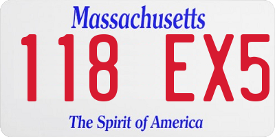 MA license plate 118EX5