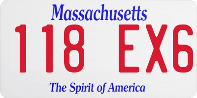 MA license plate 118EX6