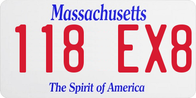 MA license plate 118EX8