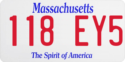 MA license plate 118EY5
