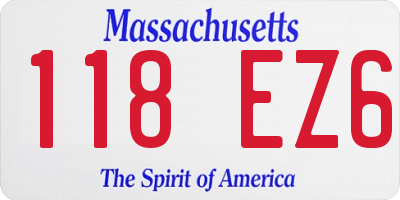 MA license plate 118EZ6