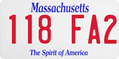 MA license plate 118FA2