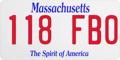 MA license plate 118FB0