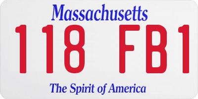 MA license plate 118FB1